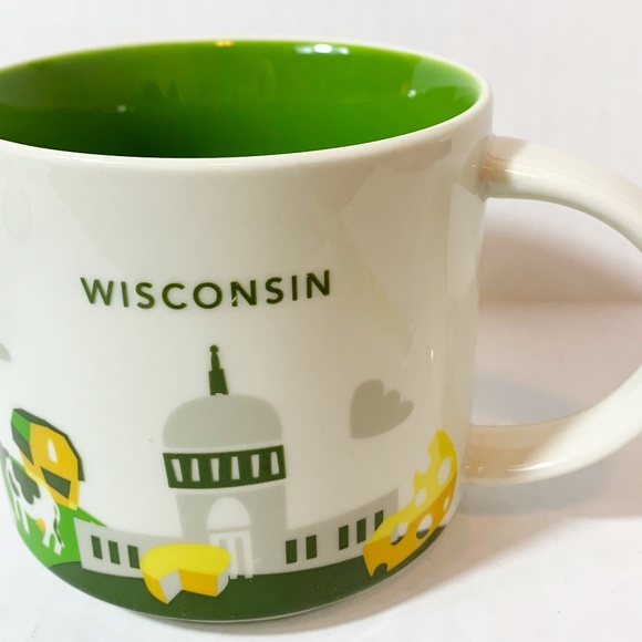 Starbucks Wisconsin Mug You Are Here 14 oz Coffee Tea Cup 2017 YAH Collectible - Picture 2 of 9